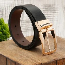 Louis Stitch Black Leather Reversible Belt for Men-image-8