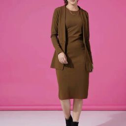 SELVIA Brown & Brown Bodycon Dress-image-54
