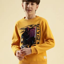 Lil Tomatoes Boys Mustard Cotton Fleece Sweatshirt-picture-21