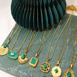 AQUASTREET Women Gold-Plated Oval Pendants with Chains-picture-11