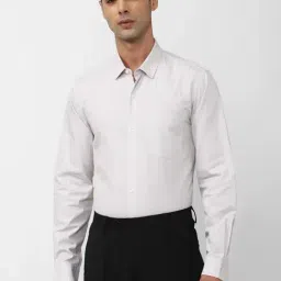 Peter England Grey Cotton Slim Fit Shirt-image-44