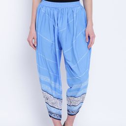 AURELIA Blue & White Striped Cropped Salwar-image-48