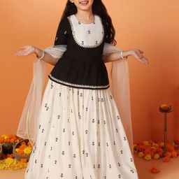 BAESD Girls Embroidered Ready to Wear Lehenga & Blouse With Dupatta-image-41