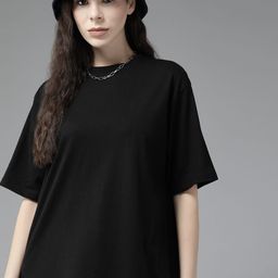 Roadster Women Black Boxy T-shirt-35
