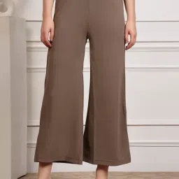 Melon by PlusS Brown Regular Fit Mid Rise Trousers-image-24