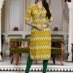 Moda Rapido Selection Of 2 Chevron Printed Round Neck Straight Kurta-image-77