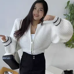 StyleCast Women Colourblocked Polyester Crop Parka with Patchwork Jacket-image-99