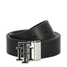 Tommy Hilfiger Black & Brown Leather Reversible Belt for Men-picture-30