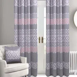 Saral Home Easy Living Sliver Polyester 224 GSM Quite Space Velvet Digital Curtain - Set of 2-39