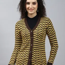Monte Carlo Brown & Yellow Striped Cardigan-image-40