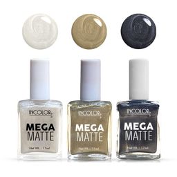 INCOLOR Set Of 3 Mega Matte Nail Paint - 17 ml Each - 55 - 56 - 60-24