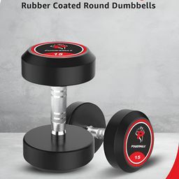 PowerMax Fitness Set Of 2 Round Fixed Weight Dumbbell - 15 Kg Each image 3