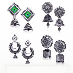 Sangria Alloy Silver-Plated Earrings-image-86