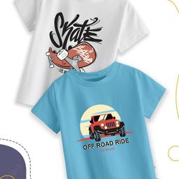 Provogue Boys 2 Printed Pure Cotton T-shirt-45