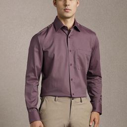 Louis Philippe Micro Checks Spread Collar Pure Cotton Formal Shirt-picture-13