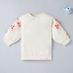 Ed-a-Mamma cotton Full Sleeves Sweatshirt Solid - White-image-44