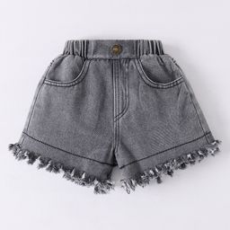 Kookie Kids Denim Shorts Solid Colour- Black-picture-16