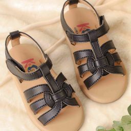 Kicks & Crawl Gladiator Velcro Closure Sandals - Black-image-29