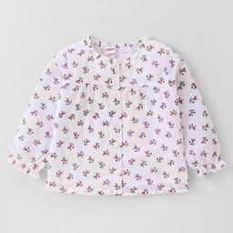 Babyhug Full Peasant Sleeves  Top With Floral Print - Pink-image-62