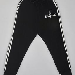Kiwi Cotton Knit Full Length Lounge Pant with Side Tape - Black-picture-19