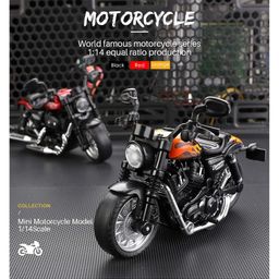 Magicwand Die-Cast Metal 1:14 Scale Cruiser Motorcycle with Moving Handle & Pull Back Action-28