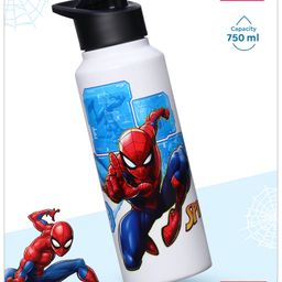 Babyhug Marvel Spiderman Stainless Steel Water Bottle|Leak Resistant|BPA Free|Rust Proof|750ml-image-58