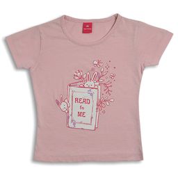 Sportking Cotton Half Sleeves Rabbits & Read To Me Text Printed Top - Light Pink-image-12
