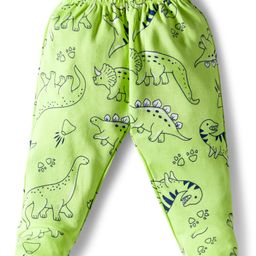 Doodle Poodle Interlock Knit Full Length Bootie Leggings With Dino Print - Lime Green-picture-45