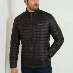 GUESS Men Checked Longline Padded Jacket-picture-5