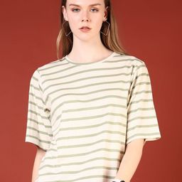 V-Mart Women Striped Pockets T-shirt-picture-30