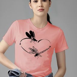Parona Women Typography Printed Raw Edge T-shirt-image-58