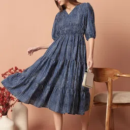 Jash Creation Print Applique Crepe Fit & Flare Maxi Dress-picture-47
