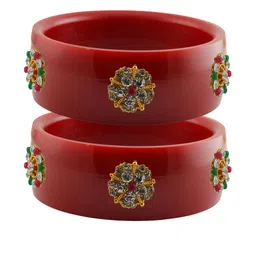 Vidhya Kangan Red Plastic Bangles-image-41