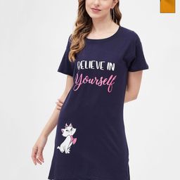 Christy World Women Pack Of 2 Typography Printed Round Neck Longline T-shirt-picture-48