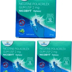 Nicotine Polacrilex Gum U.S.P 2MG - |Mint Flavoured| 9 Chewing Gums x Pack of 3 Smoking Cessations-picture-35