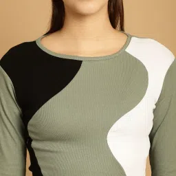 TAG 7 Green Color-Block Top With Lounge Pants image 4