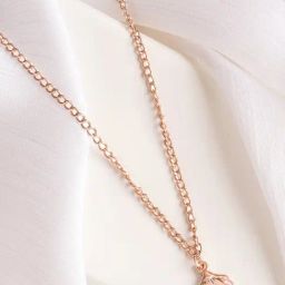 Joker & Witch Rose-Gold Tone Sea Shell Rose Charm Necklace-image-80