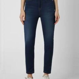 Van Heusen Navy Cotton High Rise Jeans-image-25