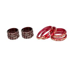 Somil Combo Glass Bangles For Women | Traditional Bangles Set | Daily, Festive & Party, Combo Of 2 Set, Maroon, Red-image-33