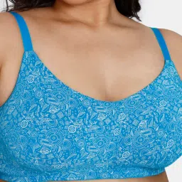 Zivame Blue Printed Full Coverage Non-Padded Full Coverage Bra image 4