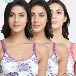 Inner Sense Multicolor Printed Full Coverage Maternity Bra - Pack of 3 image 1