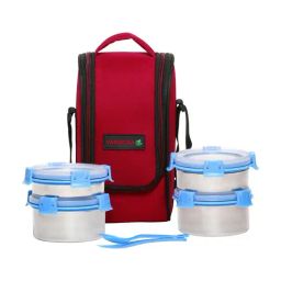 Varmora Amaze Blue Stainless Steel Insulated Lunch Box - Set of 4-47