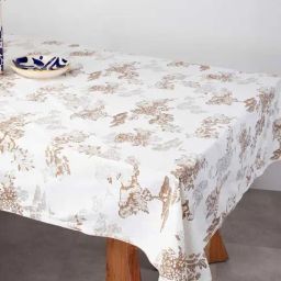 Wilderness Song Pure Cotton Neutral And Gold Print & Pattern Table Covers-9