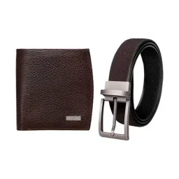 Scharf Brown Leather Set Of Waist Belt And Wallet For Men-image-25