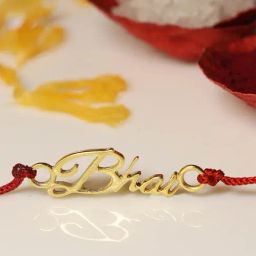 GIVA 925 Silver Gold-Plated Bhai Thread Rakhi-image-23