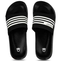 United Colors of Benetton Men's Black Slides-21