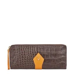 Hidesign Brown Textured Zip Around Wallet for Women-image-55