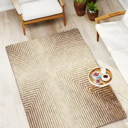 Bianca Khaki & Brown Microfibre Non-Slip Rug-36