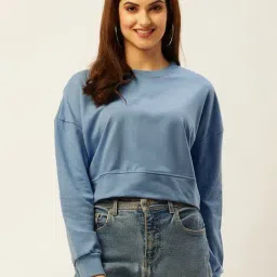 Anvi Be Yourself Blue Boxy Fit Sweatshirt-image-23