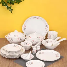 Clay Craft 'Fine' White Ceramic 40 Piece Dinner Set-image-25